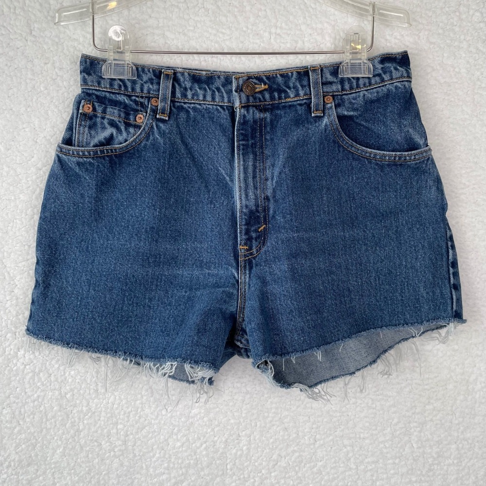 Levis 551 Vintage High Waisted Denim Shorts Cut Off Medium Wash Womens 12 M USA